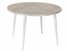 Table d'appoint ronde en bois de manguier et métal - diamètre 75 x hauteur 50 cm