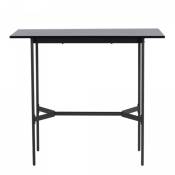 Table de bar minimaliste en bois et métal 120cm