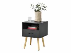 Table de chevet design commode à tiroir meuble bas de style intemporel table de nuit avec espace de stockage panneau de particules bois revêtu par pvc