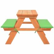 Table de pique-nique pour enfants avec bancs 89x79x50 cm Sapin - Brun