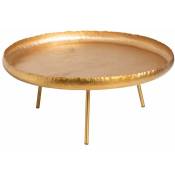 Table de salon tero ronde métal or - jaune