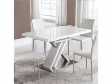 Table extensible laquée blanche design montana