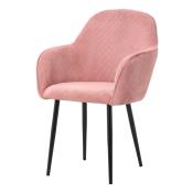 Table Passion - Fauteuil Velvet rose - Rose