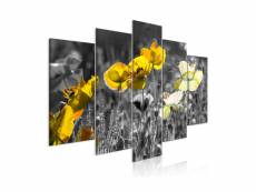 Tableau - yellow poppies (5 parts) wide-100x50 A1-N9013-DKXL