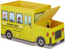 Tabouret pouf coffre boîte à jouets pouf enfant pliable jaune helloshop26 13_0002812_3