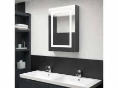 Vidaxl armoire de salle de bain à miroir led gris 50x13x70 cm