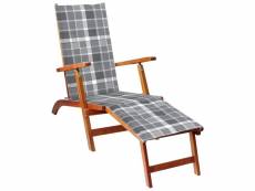 Vidaxl chaise de terrasse avec repose-pied et coussin