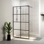Vidaxl - Paroi de douche avec verre esg transparent 100x195 cm Noir