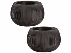 2x prosperplast beton bowl plastique avec dépôt de couleurs de ciment noir, 11 (haut) x 14,4 (largeur) x 14,4 (profonde) cms cms