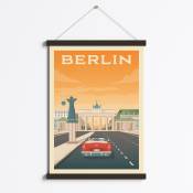Affiche Berlin Allemagne + Cadre Magnétique (Bois
