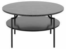 Boboxs table basse ronde pierre double plateau noir