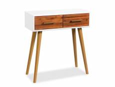 Buffet bahut armoire console meuble de rangement bois d'acacia massif 75 cm helloshop26 4402162
