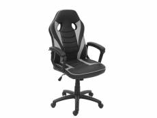 Chaise de bureau hwc-f59 chaise pivotante, fauteuil directorial, similicuir ~ noir/gris