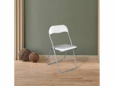 Chaise pliante, couleur blanche, dimensions 43 x 47