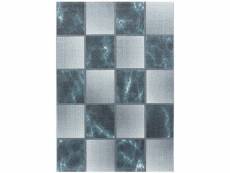 Dames line - tapis à damier - bleu et gris 080 x 250