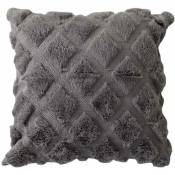 Enjoy Home - Coussin imitation fourrure 40x40 cm karellis coloris gris