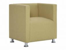 Fauteuil chaise siège lounge design club sofa salon cube vert polyester helloshop26 1102270par2