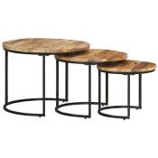 Furniture Limited - Tables gigognes 3 pcs Bois de manguier