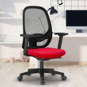 JES - Chaise de bureau ergonomique rouge télétravail