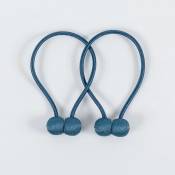 Linghhang - Lot de 2 Embrasses de Rideaux Magnétiques- Bleu Corde pour Rideaux Tressage avec Aimant Solide pour Chambre Salon Bureau - blue