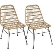 Lot de 2 chaises de jardin en résine tressée Lambada Sesame - Hespéride