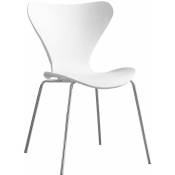 Lot de 4 chaises blanches en résine très confortables et design style scandinave - Blanc