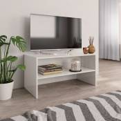 Meuble tv Blanc brillant 80 x 40 x 40 cm Agglomere