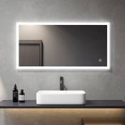 Meykoers - Miroir de salle de bain avec éclairage 120x60cm Miroir Lumineux pour Salle de Bain Commutateur tactile , blanc froid