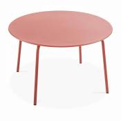 Oviala - Table de jardin ronde en acier argile 120