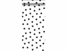 Papier peint à motif de petits points noir et blanc