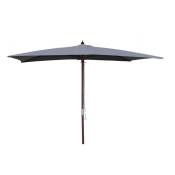 Parasol en bois rectangulaire 297x191 cm toile grise pise - grey