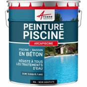 Peinture Piscine Bassin Béton ARCAPISCINE Ciment Décoration Imperméable Bleu Blanc Gris Grise Jaune Sable Noir Vert - 10 L Noir Graphite - RAL 9011