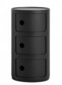 Rangement Componibili / Mat - 3 tiroirs - H 58 cm / Recyclé - Kartell noir en plastique