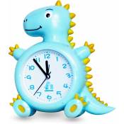 Réveils pour enfants, horloge murale analogique dinosaure pour décoration de chambre d'enfant, horloge de bureau autocollants dinosaures non tic-tac