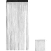 Rideau de fil, lot de 2, peut être raccourci, passage pour tringle, 90 x 245 cm, diff. tailles, noir - Relaxdays