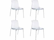 Set 4 chaise vitrea translucide - resol - - acier,polycarbonate 560x540x840mm