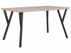 Table 140 x 80 cm bois clair et noir bravo 168924