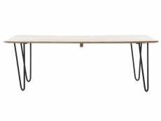 Table basse en bois de sheesham et métal coloris marron / noir - longueur 115 x profondeur 60 x hauteur 40 cm