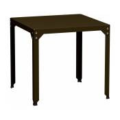 Table carrée en acier mat bronze 79 cm Hegoa - Matière