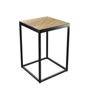 Table d'appoint carrée 35 cm en bois et métal
