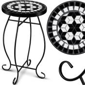 Table en mosaïque Tables de bistrot Tabouret à fleurs Rond 60 x 34 cm Mosaïque Métal Table d'appoint Table de balcon Tables de jardin Table de