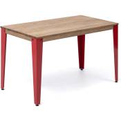 Table Salle à Manger Lunds 110x70x75cm Rouge-Vieilli. Box Furniture Rouge