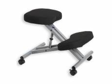 Tabouret ergonomique robert siège ajustable repose genoux chaise de bureau sans dossier, en métal et assise rembourrée noir