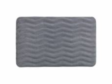 Tapis de salle de bain wave - mémoire de forme - gris
