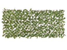 Treillis extensible en osier avec feuillage PE Laurier palme 180 x 90 cm - Nature