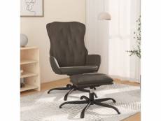 Vidaxl chaise de relaxation et repose-pied gris anthracite similicuir