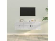 Vidaxl ensemble de meubles tv 2 pcs blanc brillant bois d'ingénierie VIDAXL