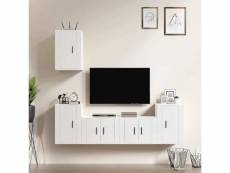 Vidaxl ensemble de meubles tv 5 pcs blanc brillant bois d'ingénierie VIDAXL