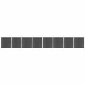 Vidaxl - Ensemble de panneau de clôture wpc 1391x186 cm Noir Noir