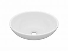 Vidaxl lavabo ovale de luxe blanc mat 40x33 cm céramique